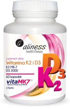 ALINESS Witamina K2 MK-7 100 µg z Natto + D3