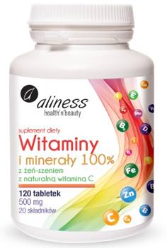 ALINESS Witaminy i minerały 100% x 120 tabletek