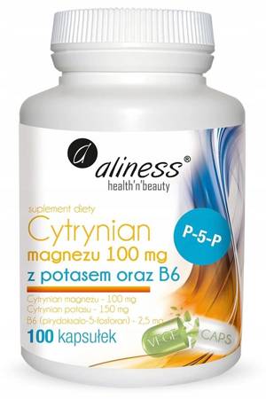 ALINESS Cytrynian Magnezu 100 mg z potasem + B6