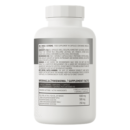 OstroVit Omega 3 Extreme 90 caps ODPORNOŚĆ EPA 500 mg DHA