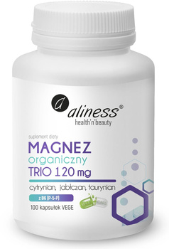 Aliness Magnez organiczny TRIO 120 mg z B6 (P-5-P) x 100 VEGE kaps.