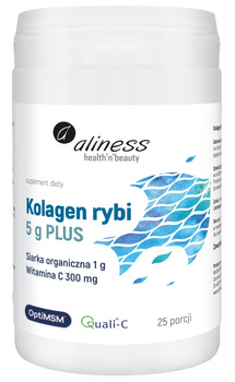 Aliness Kolagen rybi 5 g PLUS siarka OptiMSM, wit C x 25 porcji, proszek