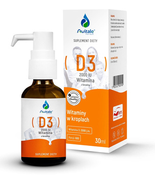 Aliness Krople Avitale Witamina D3 2000 z lanoliny Olive 30ml