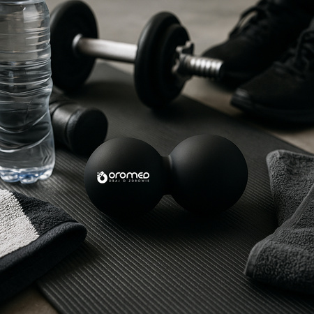 Roller podwójna piłka do masażu punktowego lacrosse czarna twarda