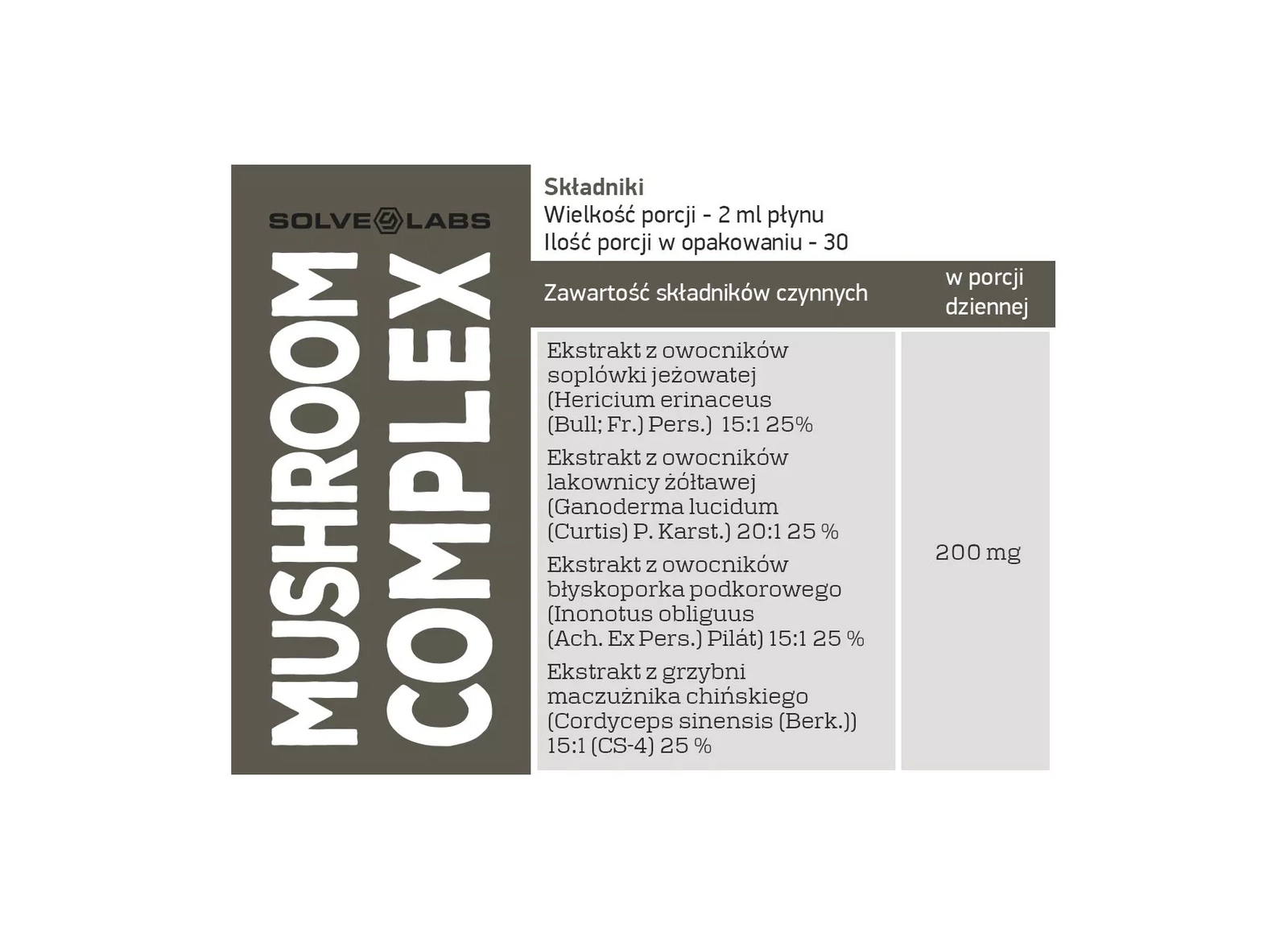 Solve Labs Mushroom Complex (4 grzyby) w kroplach 60ML