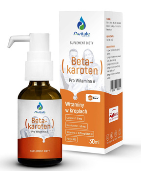 AVITALE Naturalny BetaKaroten CaroCare® 4,5 mg (Prowitamina A) x 30 ml w kroplach
