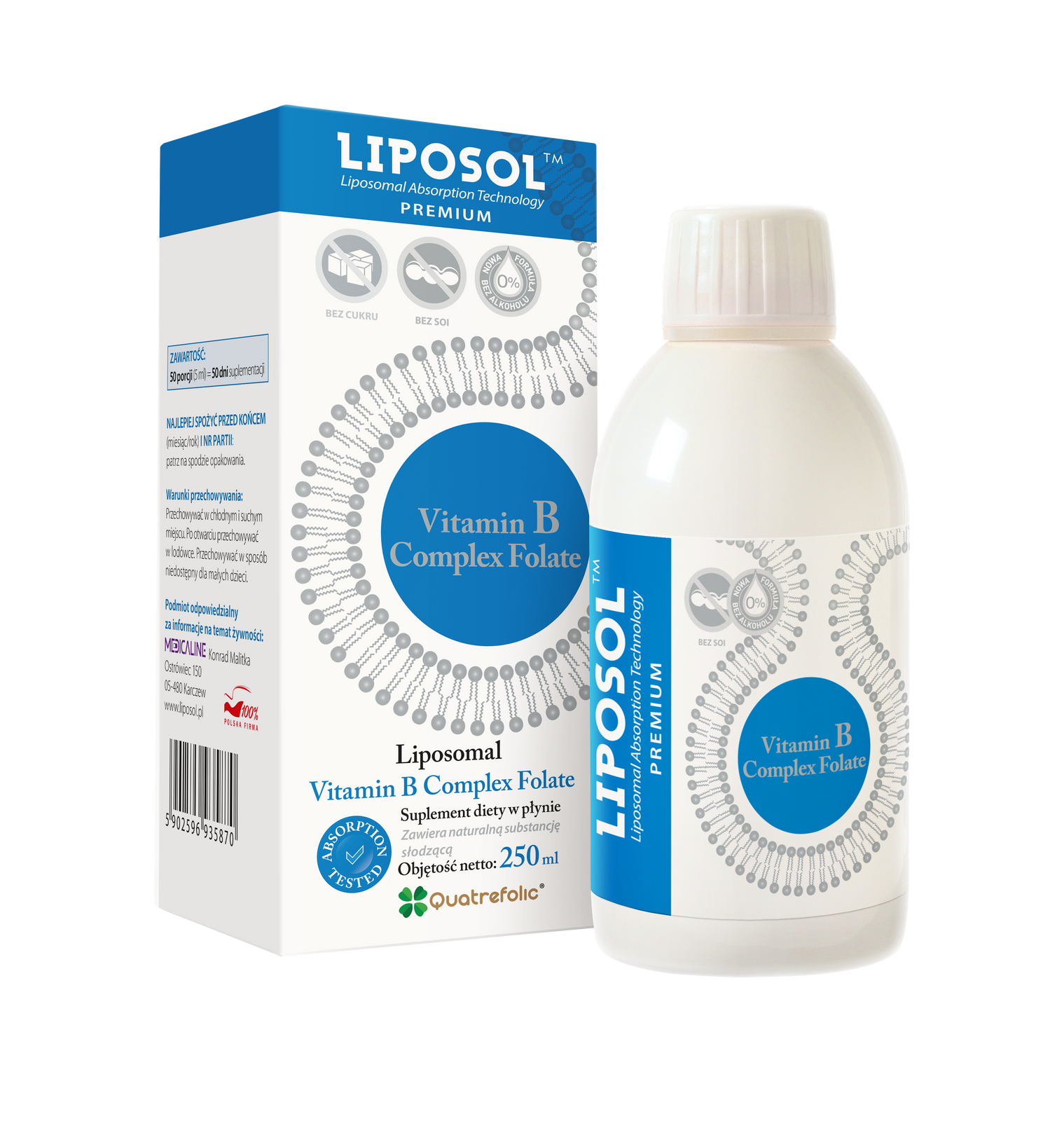 Aliness Liposol Liposomalna Witamina B Complex 250ml
