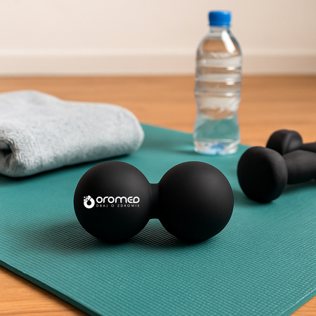 Podwójna piłka do masażu lacrosse czarna