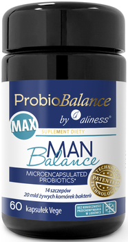 Aliness ProbioBALANCE, MAX Man Balance 20 mld. x 60 vege caps.