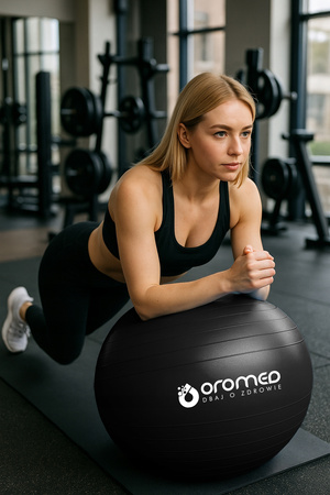 Piłka gimnastyczna dmuchana 85 cm czarna