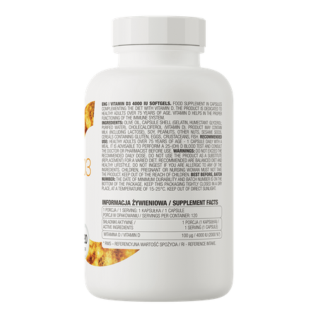 OstroVit Witamina D3 4000 IU 120 kapsułek