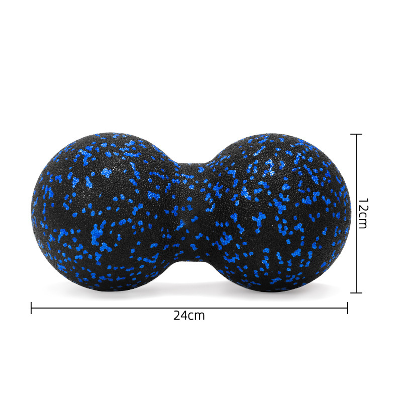 Roller podwójna piłka do masażu punktowego 12 cm czarno - niebieska