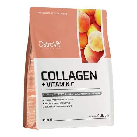 OstroVit Kolagen + Witamina C 400 g o smaku brzoskwiniowym