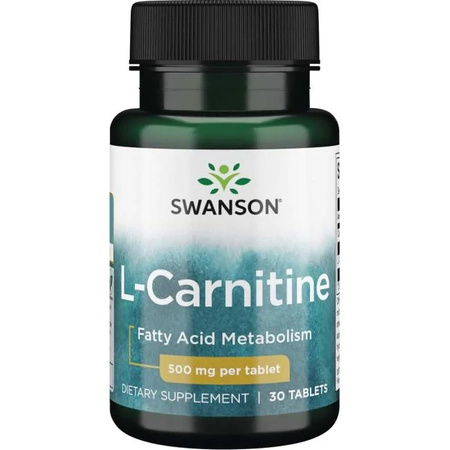 SWANSON L-karnityna 500mg 30 tab Odchudzanie Spalacz Tłuszczu Karnityna