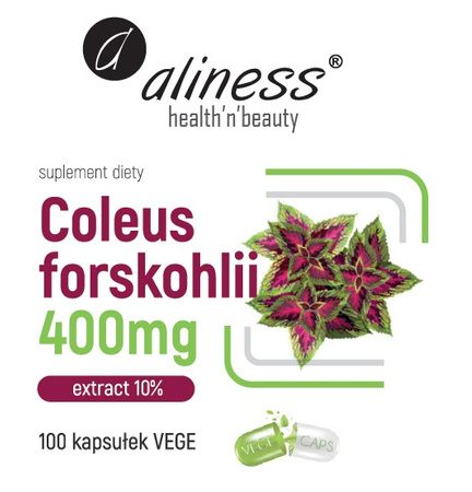 ALINESS Coleus forskohlii 10% 400mg (pokrzywa indyjska) x 100 Vege caps.