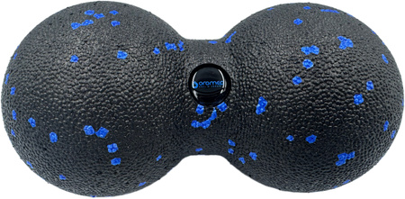 Roller podwójna piłka do masażu punktowego 8 cm czarno - niebieska