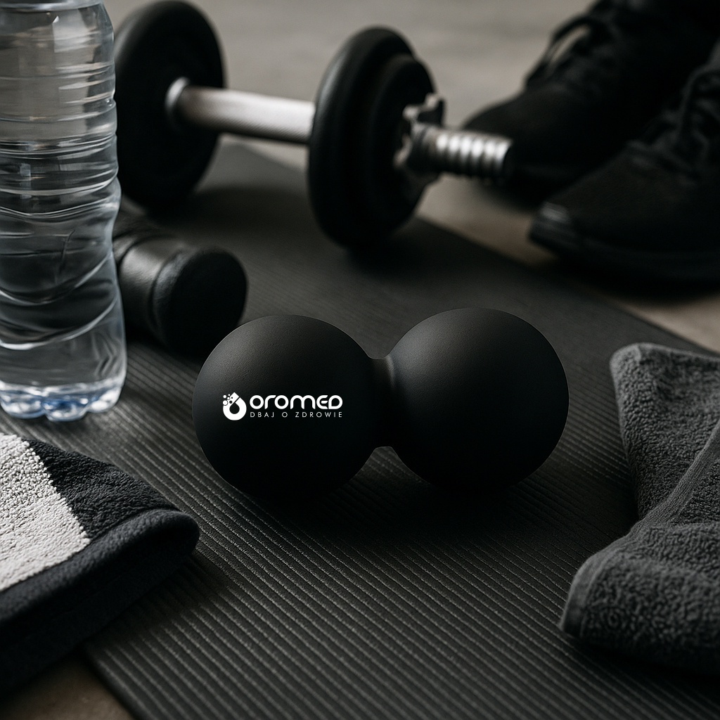 Podwójna piłka do masażu lacrosse czarna