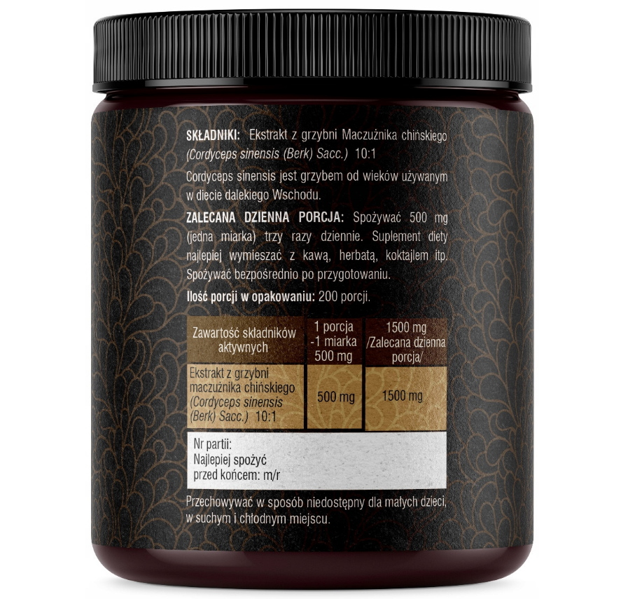 Solve Labs Cordyceps sinensis 10:1 Mushroom Powder 100g