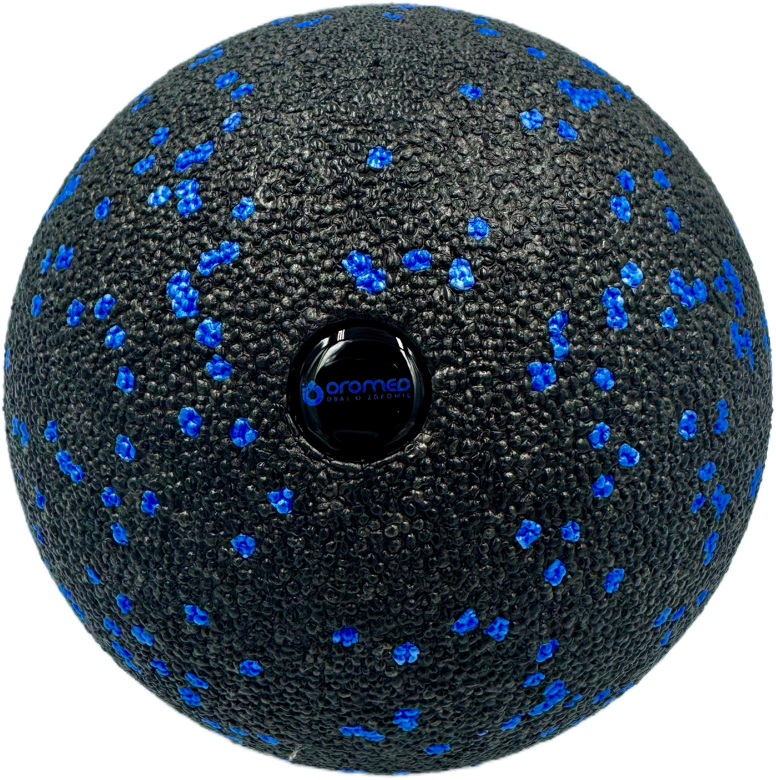 Roller pojedyńcza piłka do masażu punktowego 8 cm czarno - niebieska