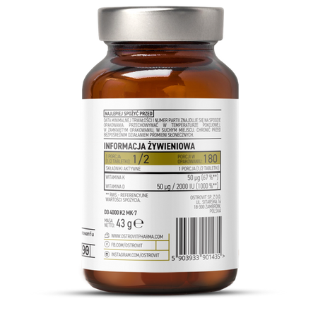 OstroVit Pharma D3 4000 + K2 MK-7 90 tabletek