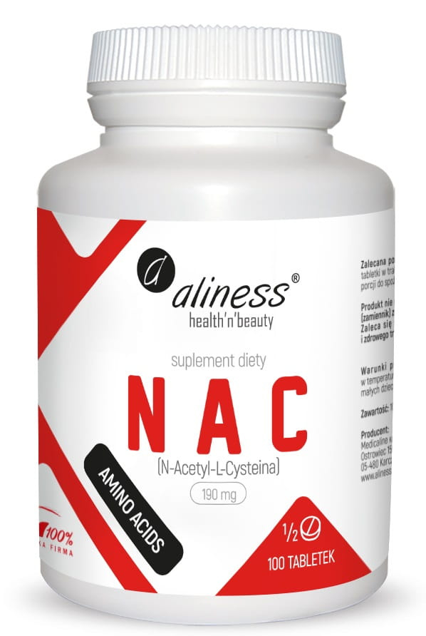 Aliness NAC N-Acetyl-L-Cysteine 1/2 tab 190mg x 100 tabletek