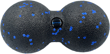 Roller podwójna piłka do masażu punktowego 8 cm czarno - niebieska