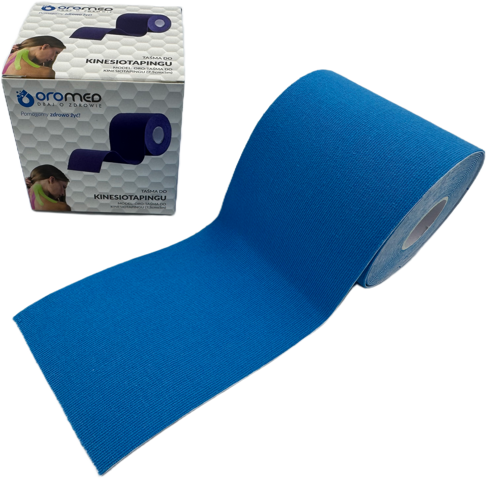Taśma do kinesiotapingu 7,5 cm x 5m niebieska