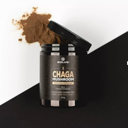 Solve Labs Chaga (Błyskoporek podkorowy) 10:1 Mushroom Powder 100g