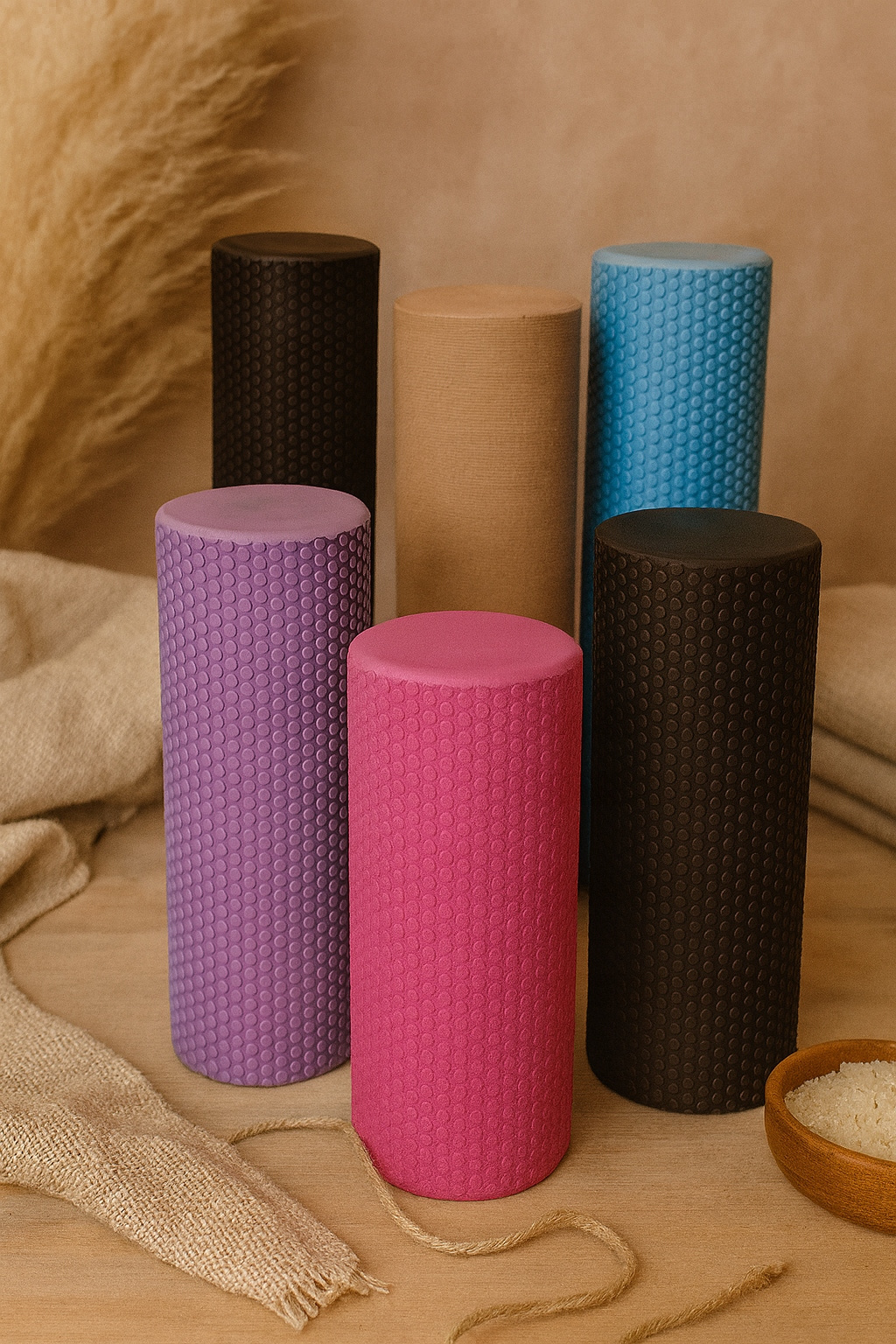 Wałek do masażu roller z wypustkami CARE+ 60 cm fioletowy