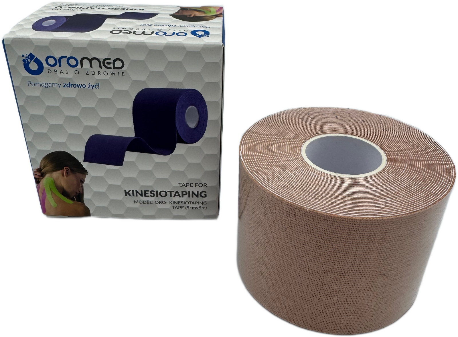 Taśma do kinesiotapingu 5 cm x 5 m beżowa