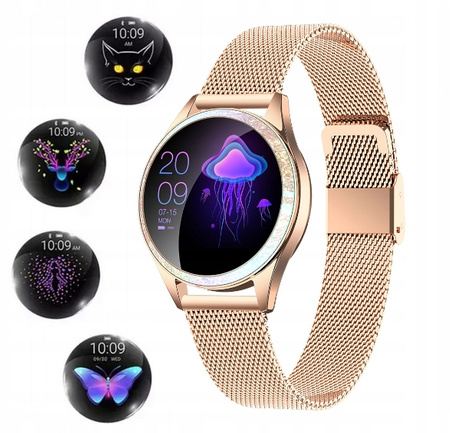 Smartwatch damski zegarek elektroniczny Oromed CRYSTAL GOLD