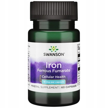 SWANSON Fumaran żelaza 18mg  60caps