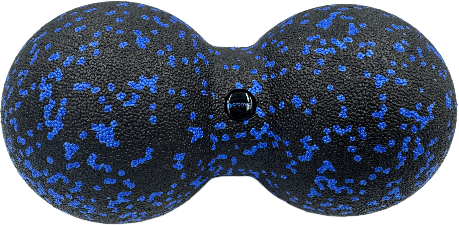 Roller podwójna piłka do masażu punktowego 12 cm czarno - niebieska