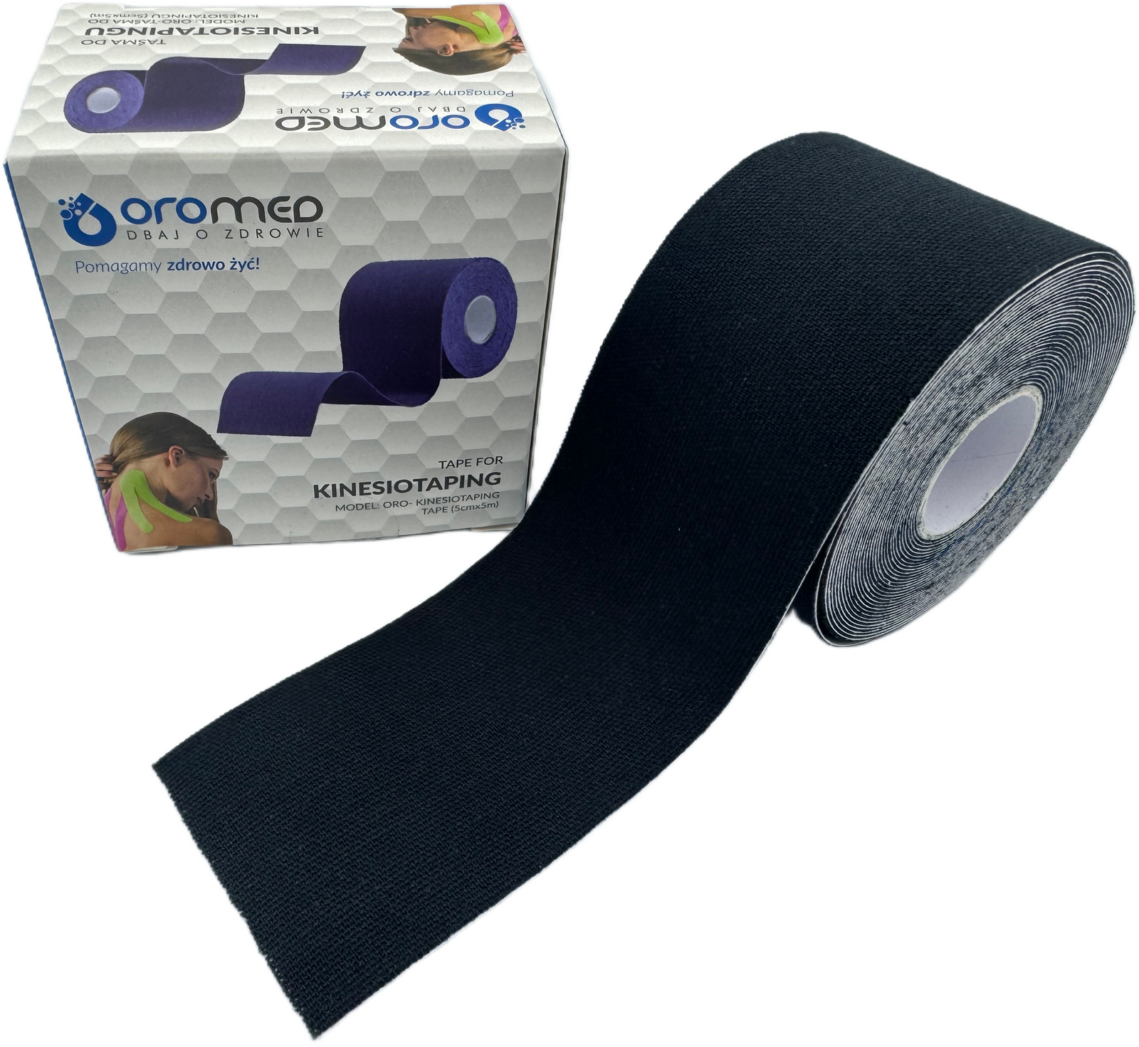 Taśma do kinesiotapingu 5 cm x 5 m czarna