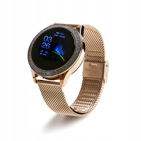 Smartwatch damski zegarek elektroniczny Oromed CRYSTAL GOLD