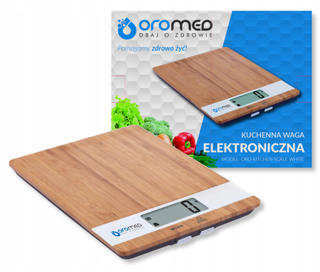 Waga kuchenna bambusowa Oromed ORO-KITCHEN SCALE white