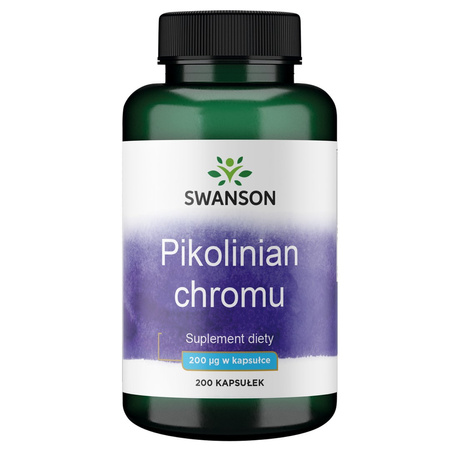 SWANSON Chrom pikolinian 200mcg 200kapsułek Odchudzanie Metabolizm