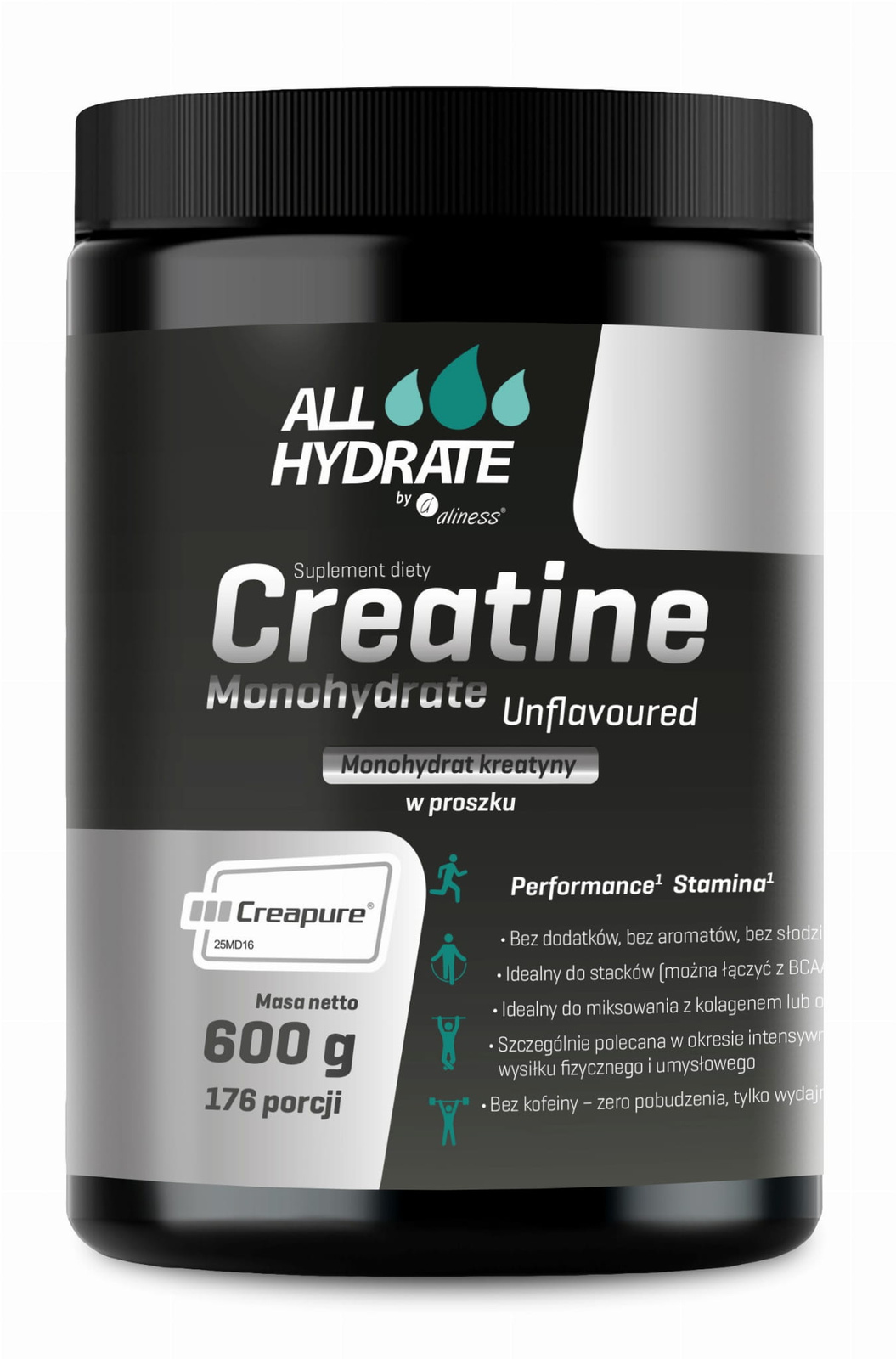 Aliness AllHydrate Creatine Creapure 600g 176 porcji