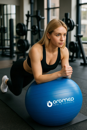 Piłka gimnastyczna dmuchana 65 cm niebieska