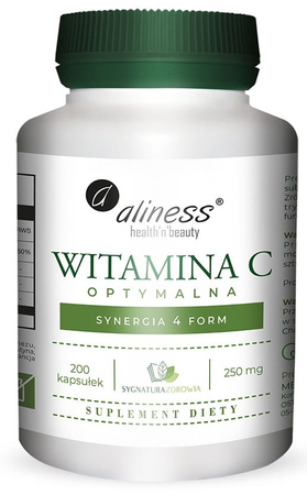 ALINESS Witamina C optymalna 250 mg, 200 vege caps