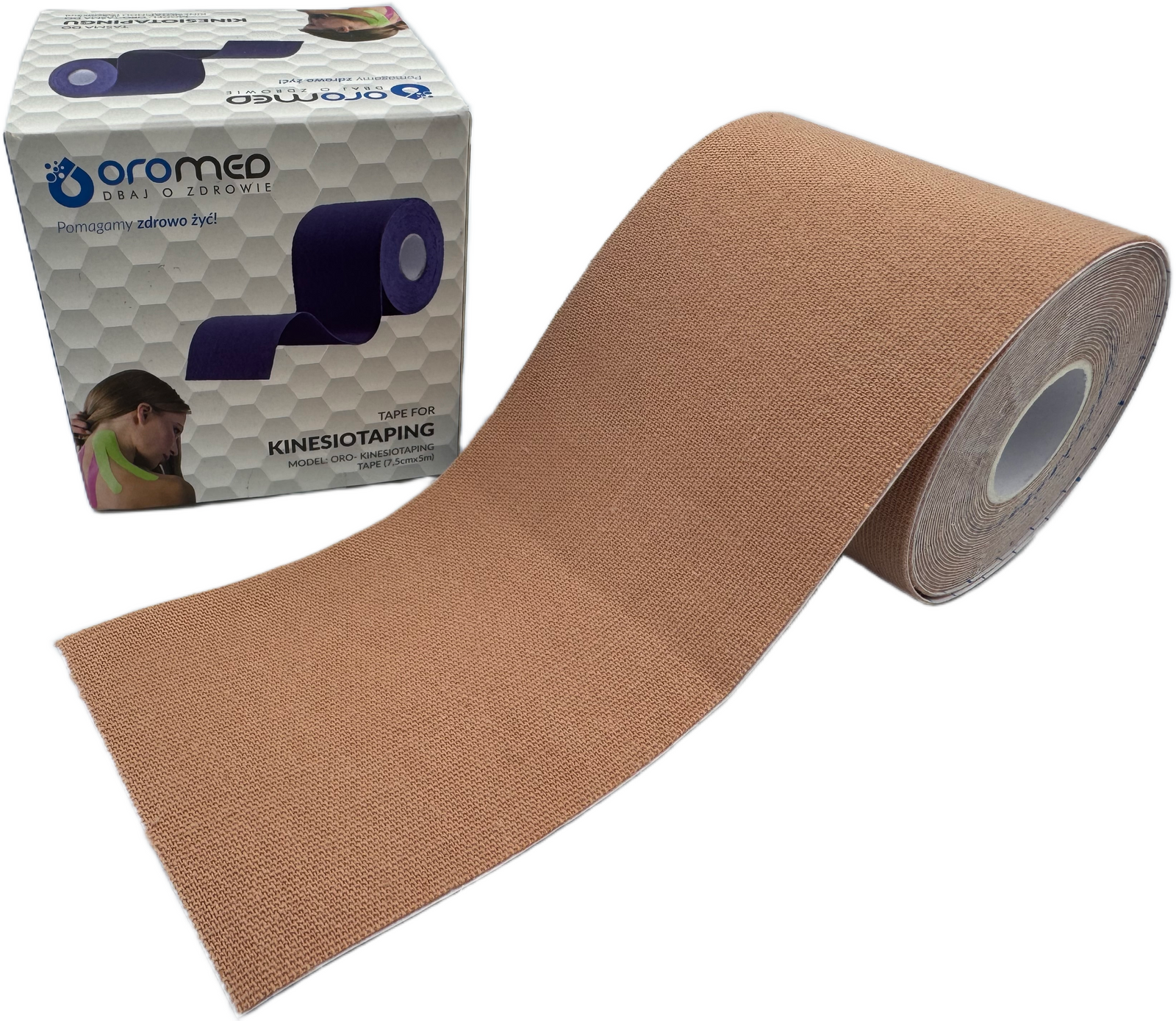 Taśma do kinesiotapingu 7,5 cm x 5m beżowa