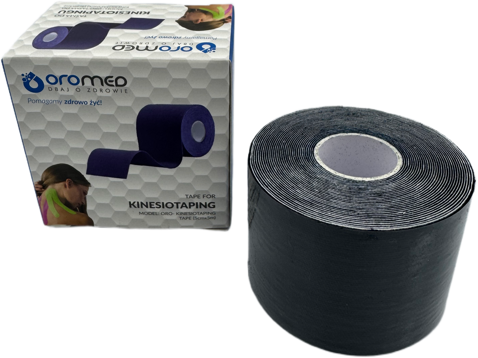 Taśma do kinesiotapingu 5 cm x 5 m czarna