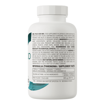 OstroVit Kwas Foliowy 800 μg 60 kapsułek