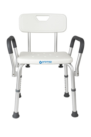 Krzesło pod prysznic z oparciem i podłokietnikami