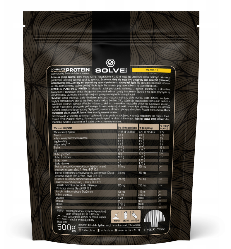 Solve Labs Complete Plant-based Protein 500g Vanilla