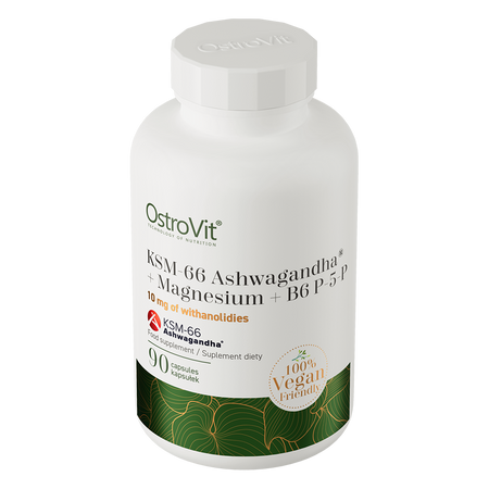 OstroVit KSM-66 Ashwagandha  Magnez  B6 P-5-P VEGE 90 kaps