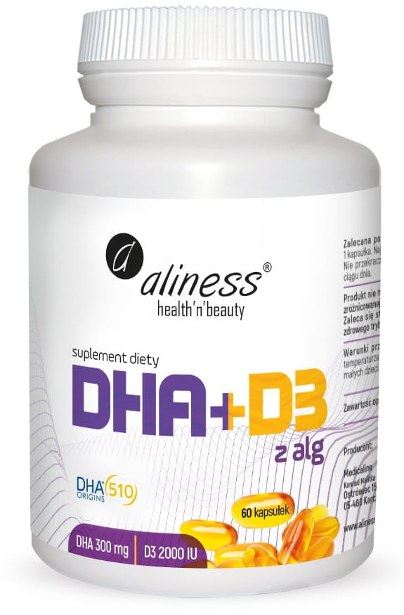 Aliness Omega DHA 300 mg z alg + D3 2000IU 