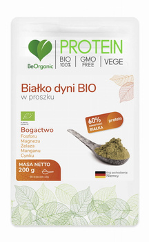 BeOrganic Białko dyni BIO w proszku 200g - 60% białka