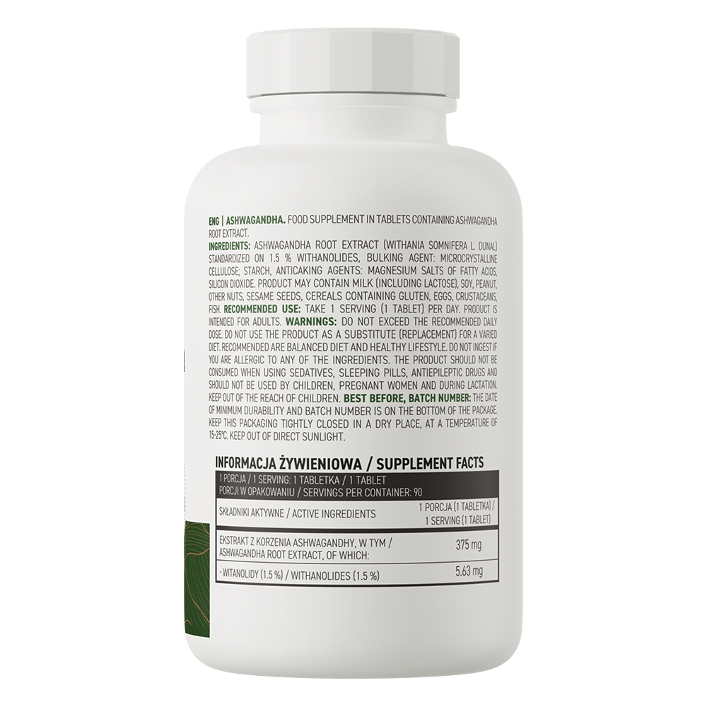 OstroVit Ashwagandha 90 tabletek 