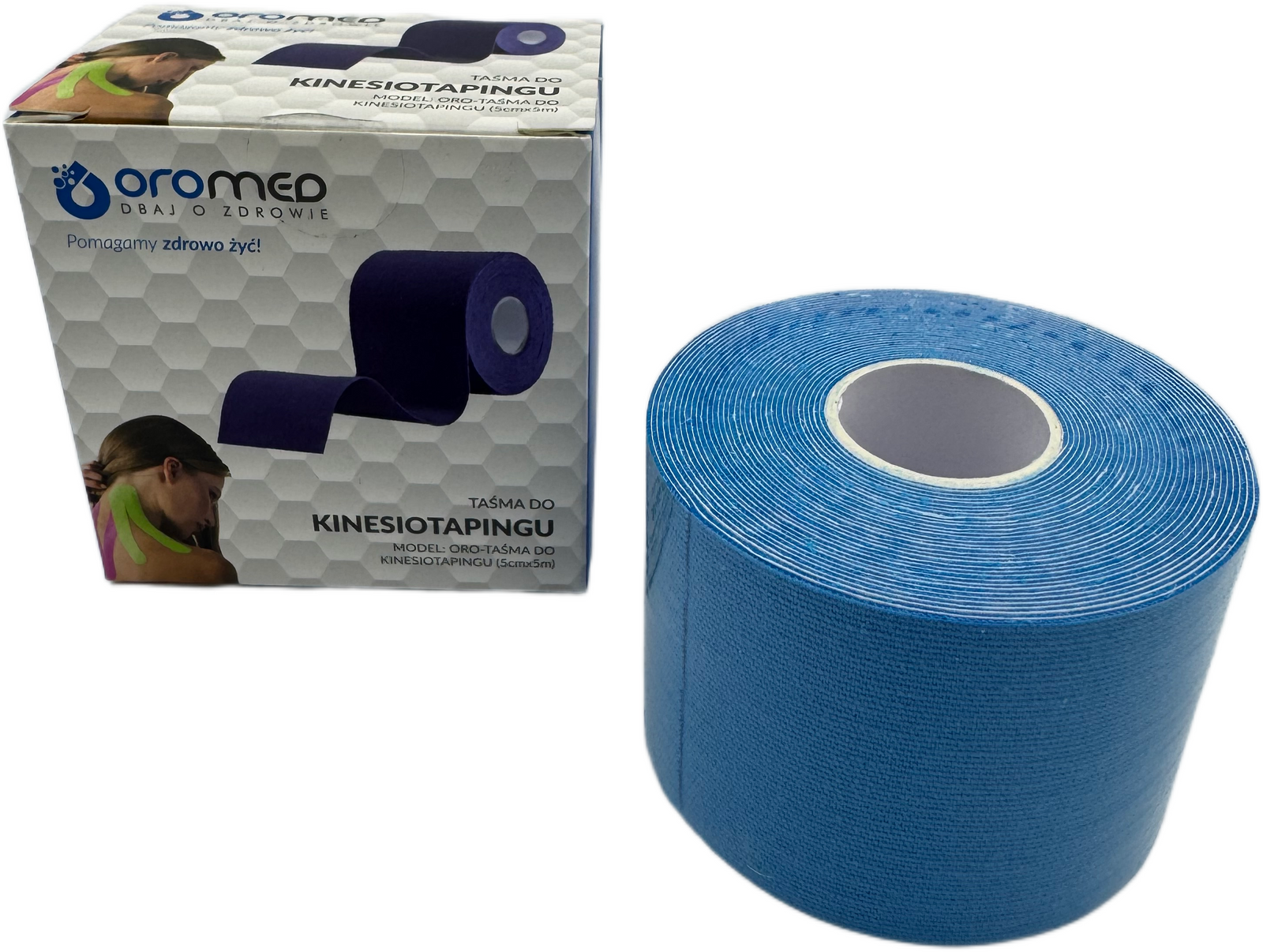 Taśma do kinesiotapingu 5 cm x 5 m niebieska